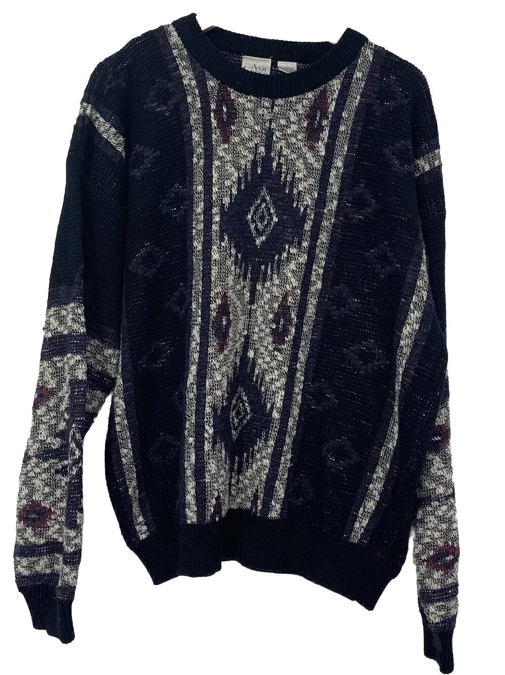 Ash Creek Aztec Retro Style Textured Sweater Men's sz Large